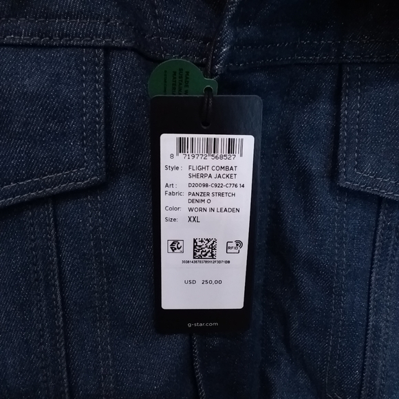 Men's G-Star Raw Flight Combat Sherpa Jacket XXL New With Tags - Picture 4 of 9